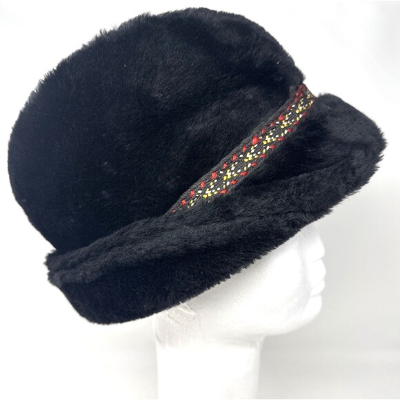 VTG Faux Fur Bavarian Fedora Hat Mens Sz L Tryolean Band w/Medallion Ear Flaps - Picture 3 of 12